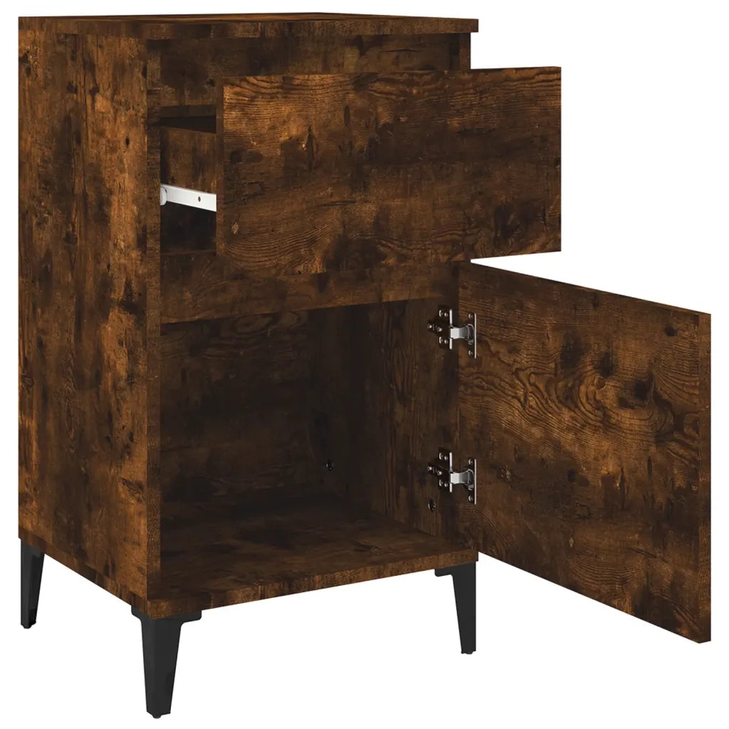 Comodino-Tavolino da notte Rovere Fumo 40x35x70 cm 200828