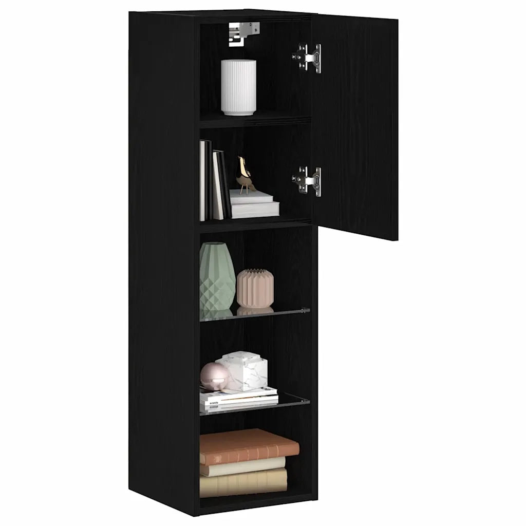 Mobile TV-Credenza per TV-Console TV Nero 30,5 x 30 x 102 cm Legno multistrato