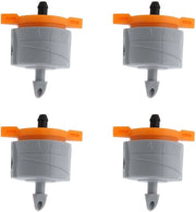 Regolatore di flusso 1-10 L/H Regolabile - Sistema di gocce micro - Progetto di risparmio d'acqua - Sostituzione perfetta - 4 pezzi - Compatibile con tubi 4-6 mm - Regolatore di flusso