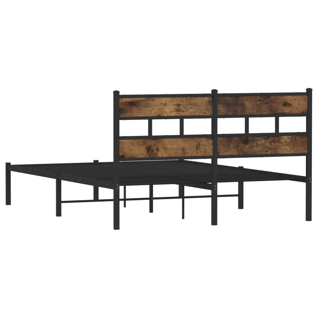 Giroletto senza Materasso in Metallo-Struttura Letto Rovere Fumo 140x200 cm 741880
