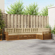 Set di divani da esterno con cuscino 5 pcs Naturale e Beige 3373453