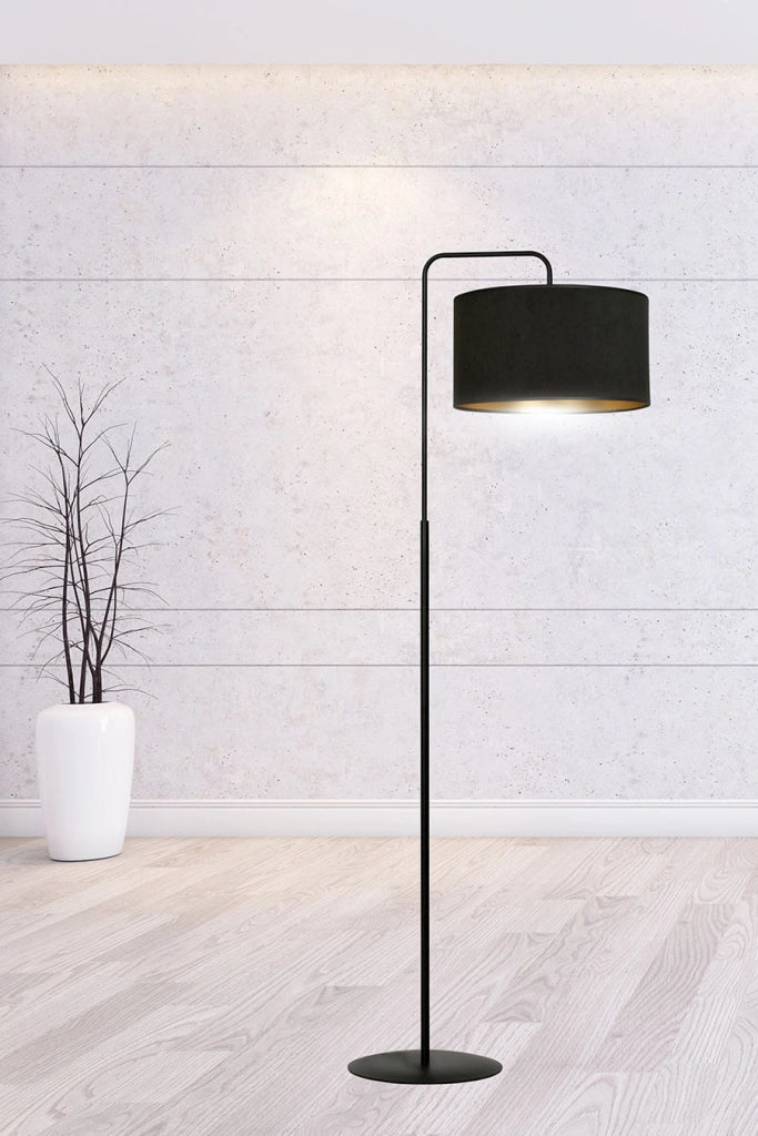 Lampada terra Emibig Hilde nera/oro E27 1 luce h150cm