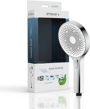 Douchekop Rain con tecnologia di getto a setole - oltre 300 getti d'acqua - 3 modalità di regolazione del getto - anticorrosione - bianco