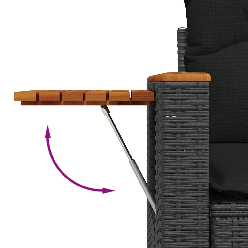Set Divano da Giardino 9 pcs Nero polyrattan 3362999