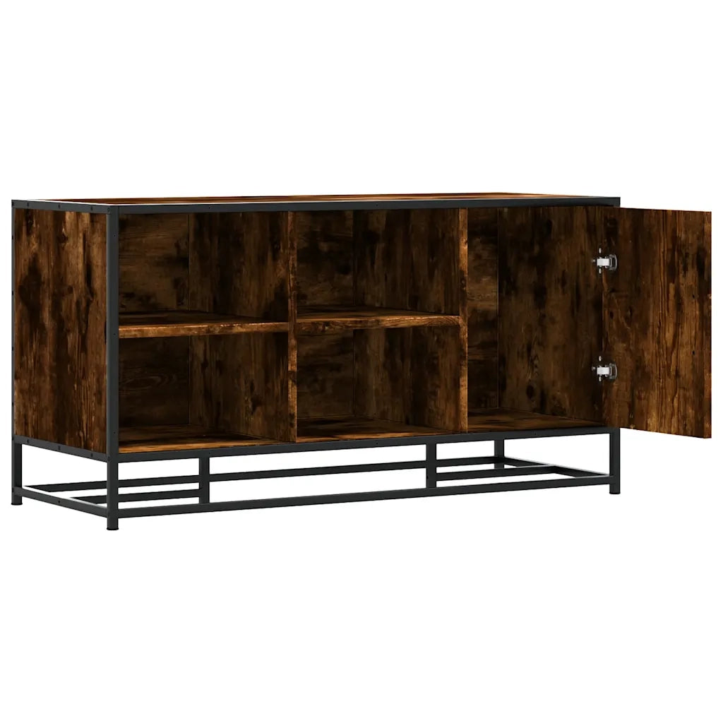 Scarpiera | Mobile per scarpe in Rovere Fumo 100x40x53,5 cm in Truciolato e Metallo