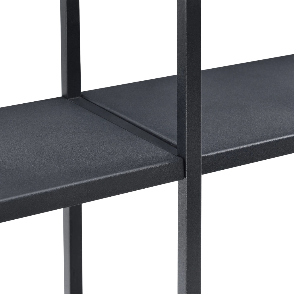Scaffale da Parete Jelsa in Ferro Libreria Sospesa con 9 Scomparti 160x18x110 cm Nero [en.casa]