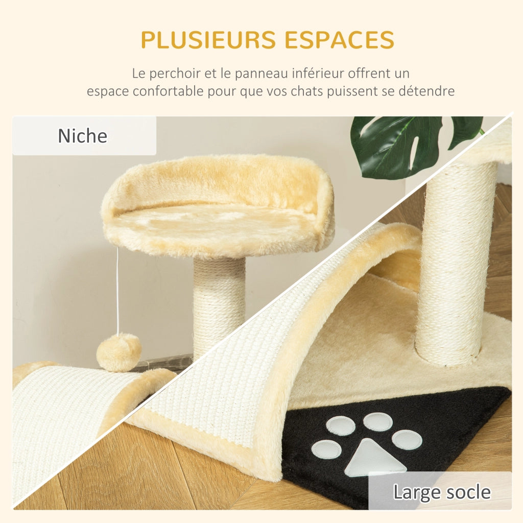 Arbre ¨¤ chat con griffoir e piattaforma ¨C zephmum ¨C naturale beige