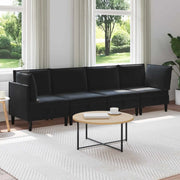 Set di mobili per il soggiorno con cuscino 4 pcs Nero Velluto 3413754