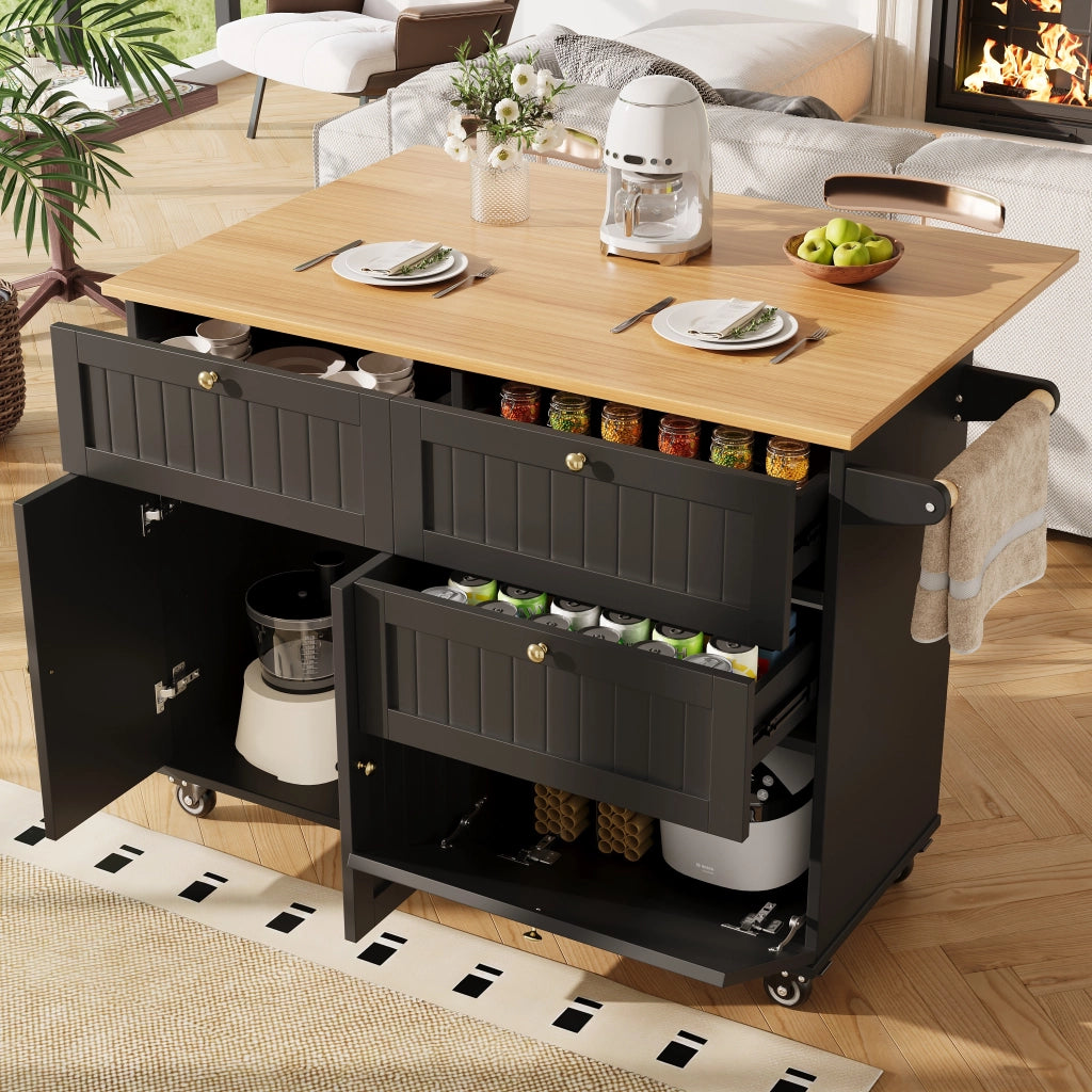 Isola cucina moderna - Zephmum- Schienali estensibili, finitura in legno, nero