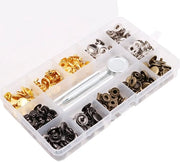 Set di Drukknopen 60 pezzi - Drukknopen con Tang - Snaps in Pelle - Attrezzi di Fissaggio - Crea Abbigliamento - 4 Colori - Snap Fasteners
