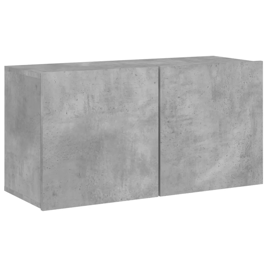 Mobili TV a Muro con LED 5pz | Armadietto TV | Mobile Porta TV Grigio Cemento Legno Multistrato