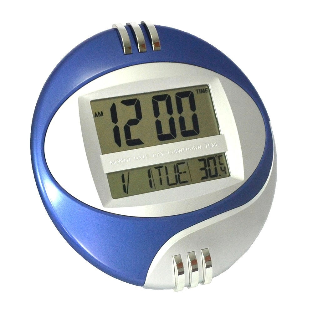 Trade Shop - Orologio Digitale Da Per Parete Muro Tavolo Datario Temperatura Display Lcd -