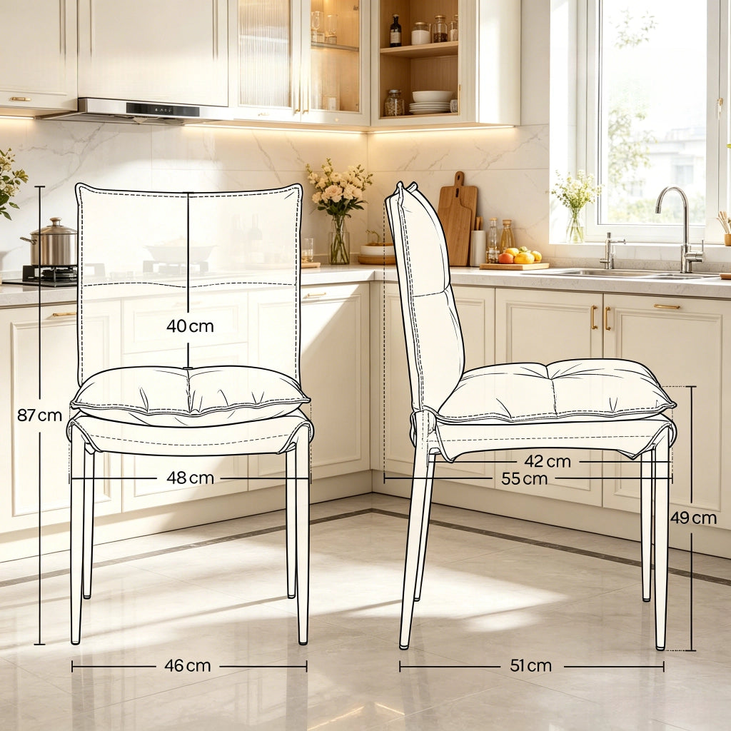 Sedia da Pranzo Set da 2 con Schienale Alto Ergonomico e Piedini Antiscivolo in Similpelle Nera