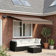 Cornice per Tenda Manuale con LED Tortora 3,5 x 2 m 3425729