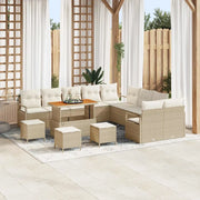 Set Divano da Giardino con cuscino 14 pcs Beige e Crema 3364541