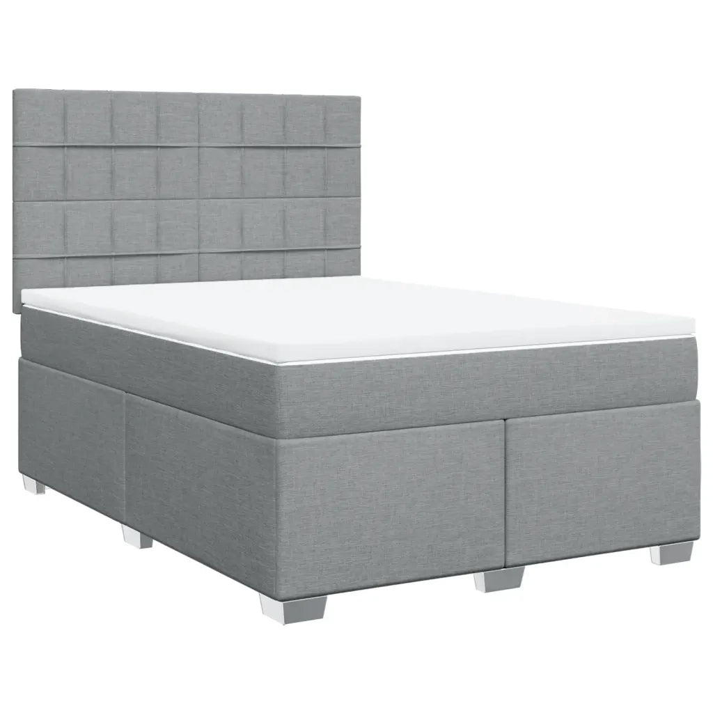 Giroletto a Molle con Materasso Grigio Chiaro 140x190cm Tessuto 3292783
