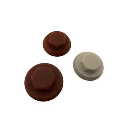 CAPPUCCIO PER VITI ESAGONALI 10 mm - Rosso Siena - 100 pezzi