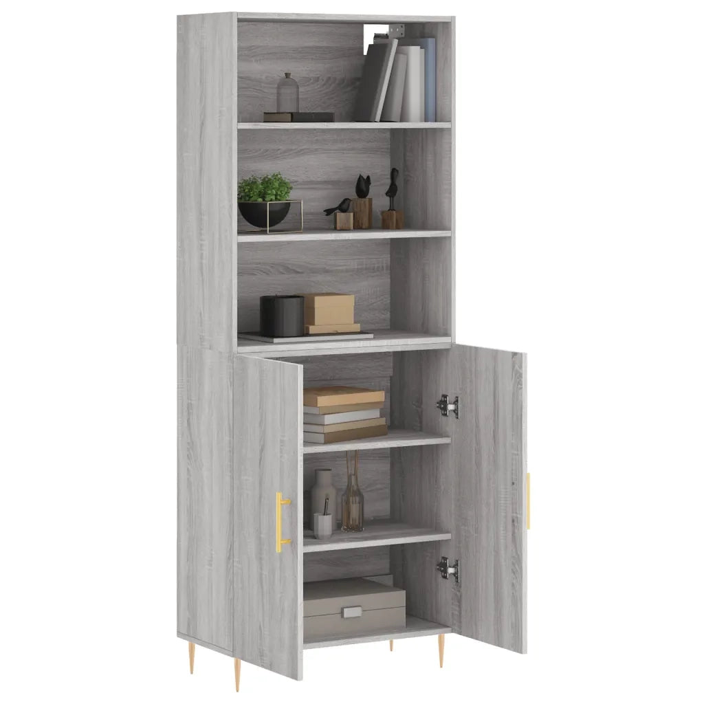 Credenza | Madia | Buffet da pranzo | Armadio da pranzo Grigio Sonoma 69,5x34x180 cm in Legno Multistrato