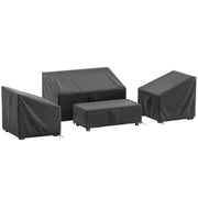 Coperture per Mobili da Giardino 4 Pezzi Impermeabili ¨C Minimal ¨C Nero