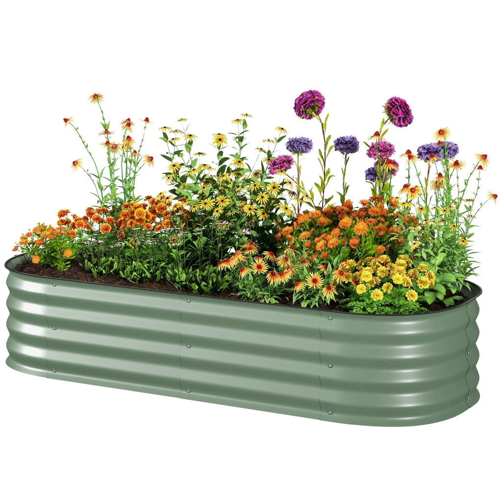 Fioriera rialzata modulare giardino ¨C Xylo ¨C acciaio verde 150x62x30 cm