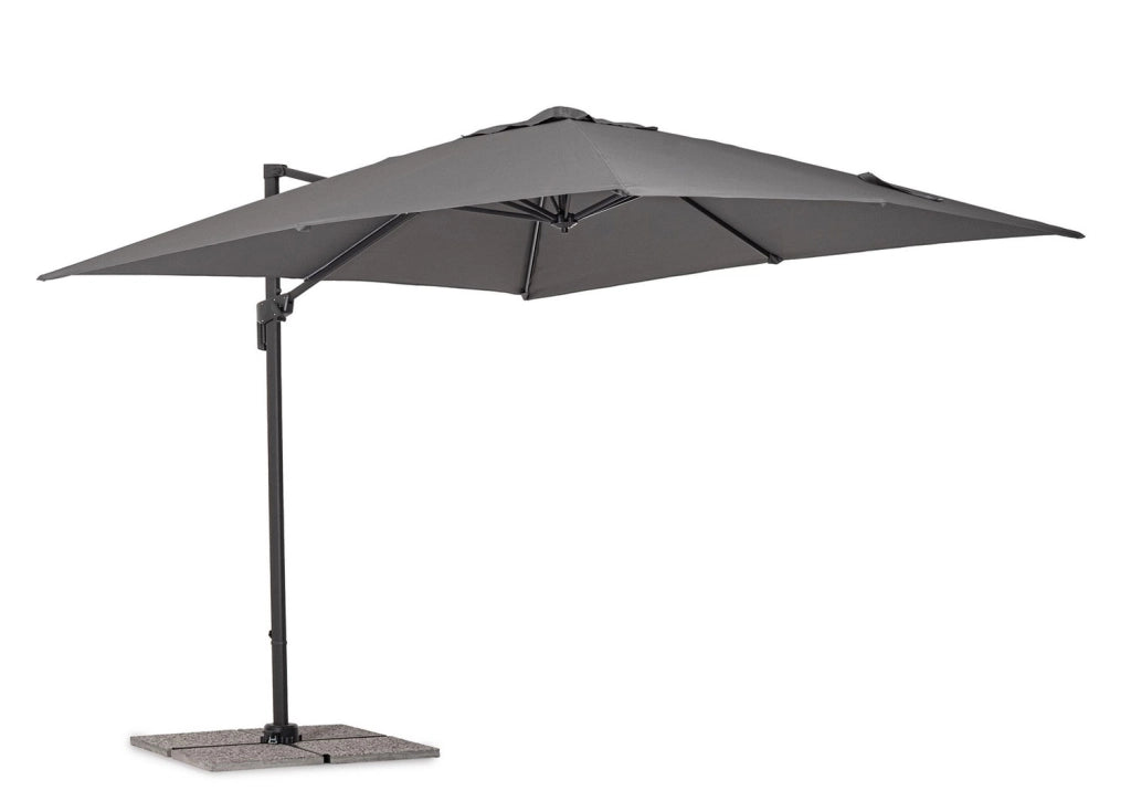 Ombrello a Braccio da Giardino 8 Stecche 300x300x235h cm Telo in Poliestere Siviglia Antracite e Grigio