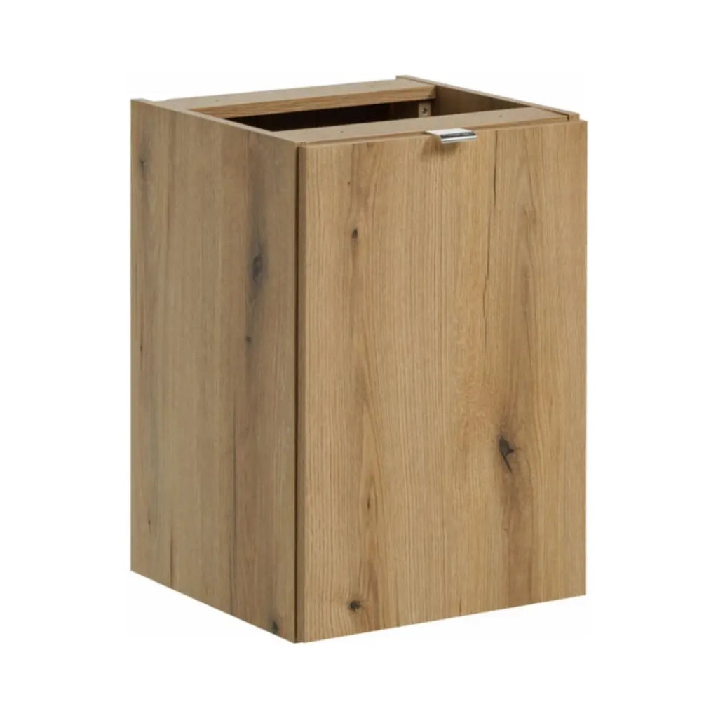 Set VANO aspetto rovere e bianco 170cm: mobile sotto lavabo con cassetti e cesto per la biancheria integrato + piano per lavabo + colonna