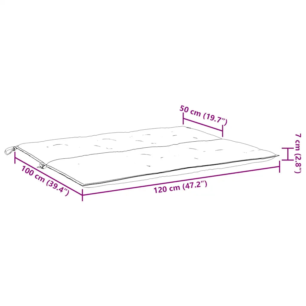 Cuscino per Panca | Cuscini per sedie Bianco Crema 120x(50+50)x7cm Tessuto Oxford