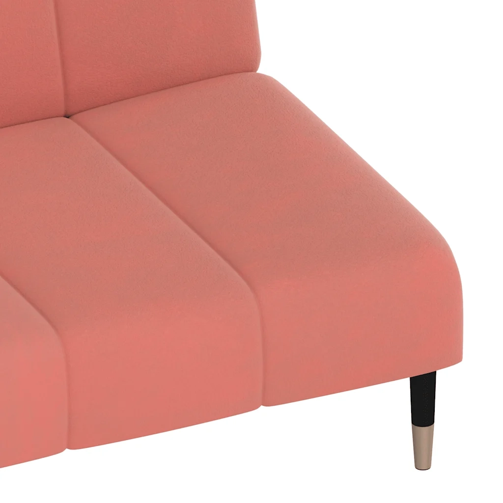 Divano Letto a 2 Posti Rosa in Velluto 375878