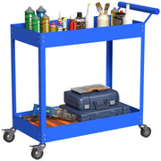 Carrello Porta Attrezzi 2 Ripiani ¨C Xylo ¨C Blu, 84,5x38x84cm