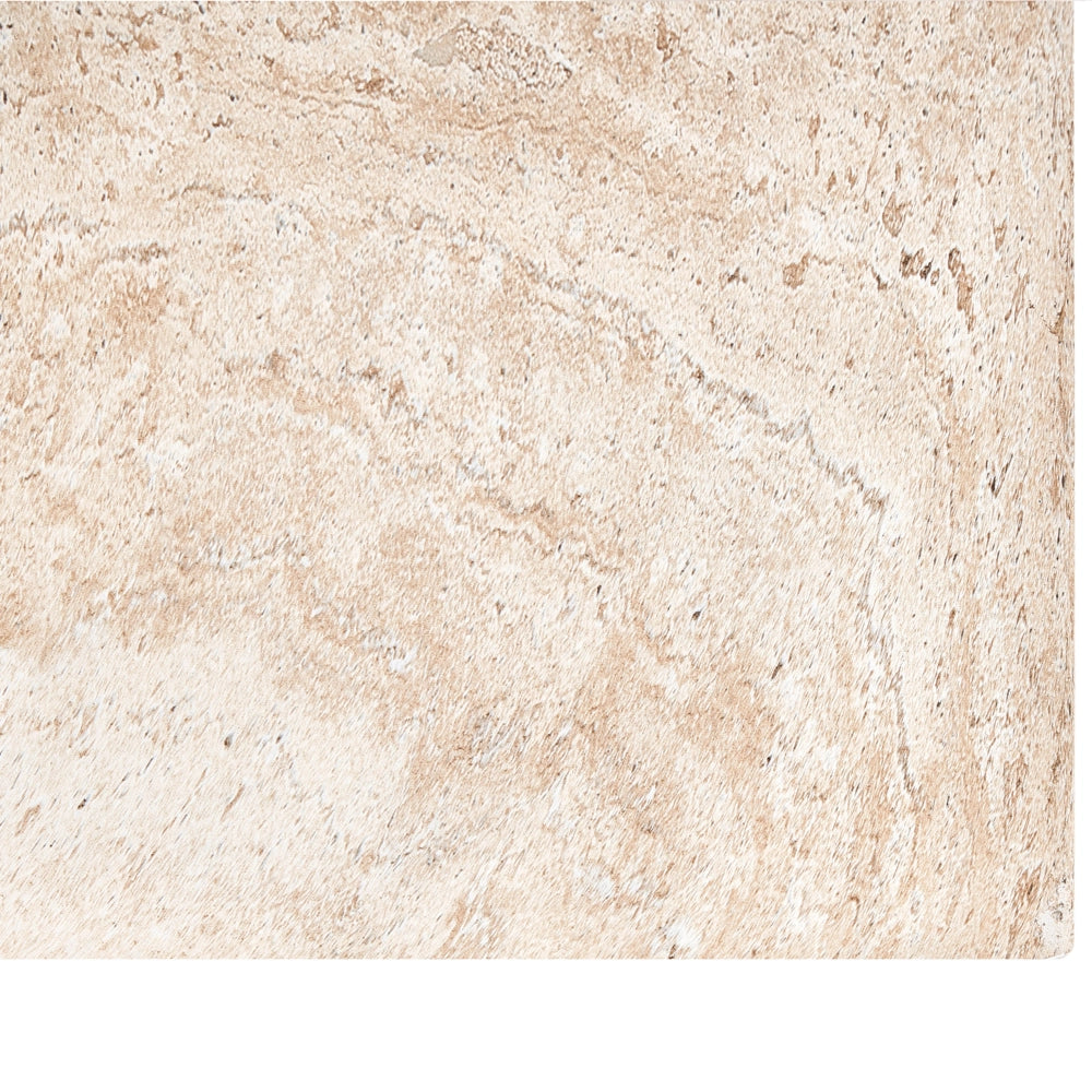 Tavolino effetto travertino Piano impiallacciato simil-pietra beige Design moderno Soggiorno