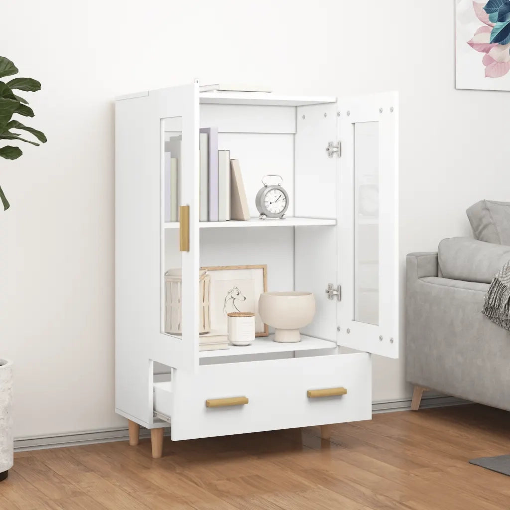 Credenza-Buffet-Armadio da cucina Bianca 70x31x115 cm in Legno Ingegnerizzato 672422