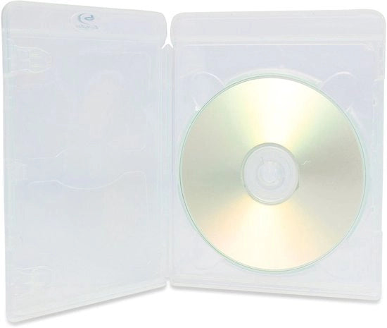Etichette Blu-Ray trasparenti, 25 pezzi, resistenti allo shock, spazio per etichette, progetto 3D, formato compatto, alta qualità, scatola Blu-Ray