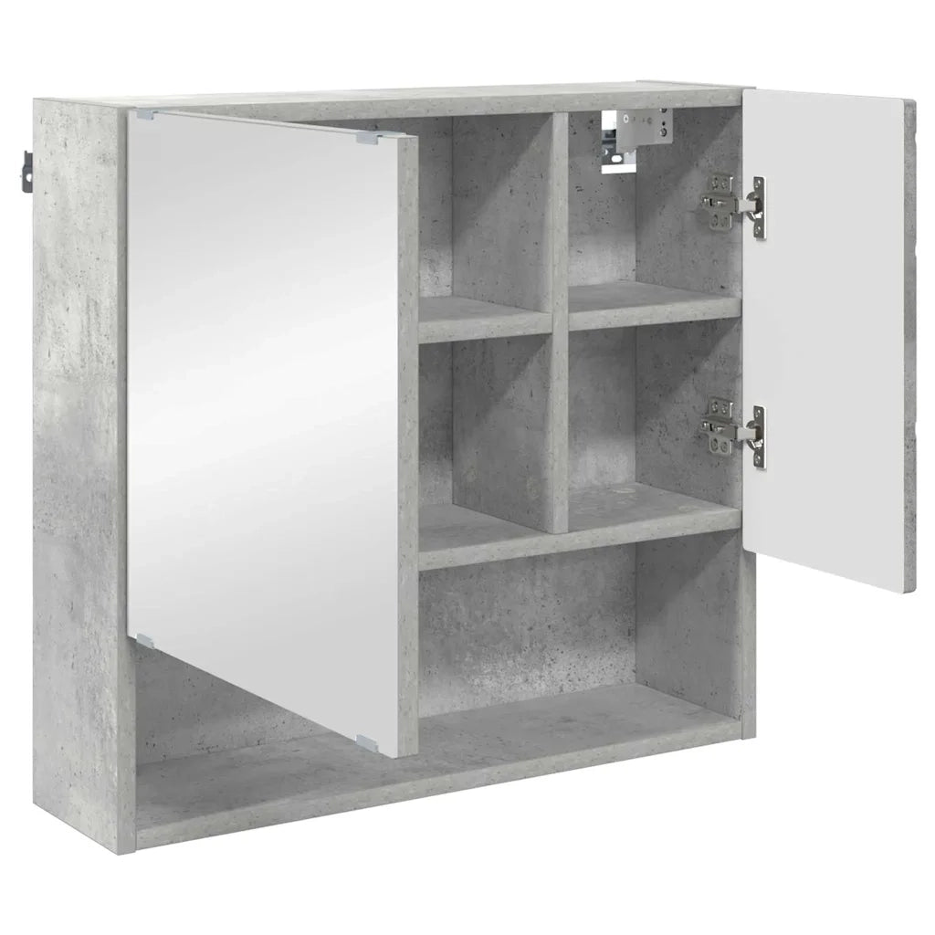 Mobiletto per specchio con porta Grigio cemento 59 x 17 x 55 cm 883367