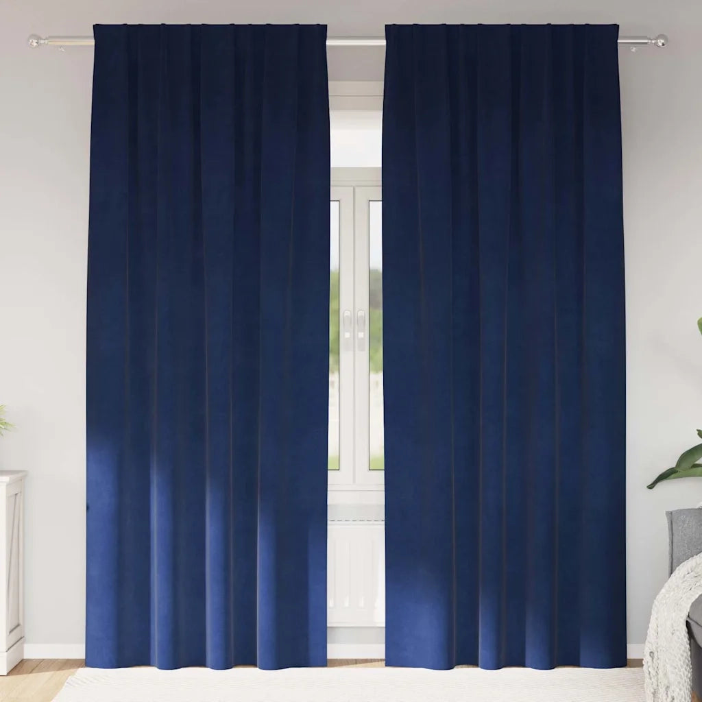 Tende oscuranti 2 pcs Blu Scuro 140 x 245 cm Velluto 4107201