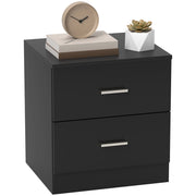 Comodino moderno con 2 cassetti ¨C Xylo ¨C nero 45x39,5x49 cm