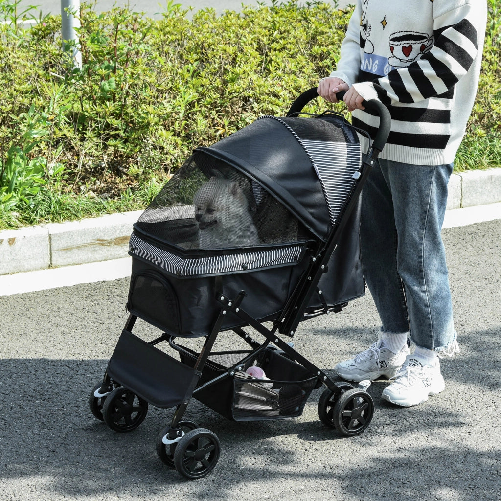 Passeggino per Cani Piccoli Pieghevole ¨C Minimal ¨C Nero