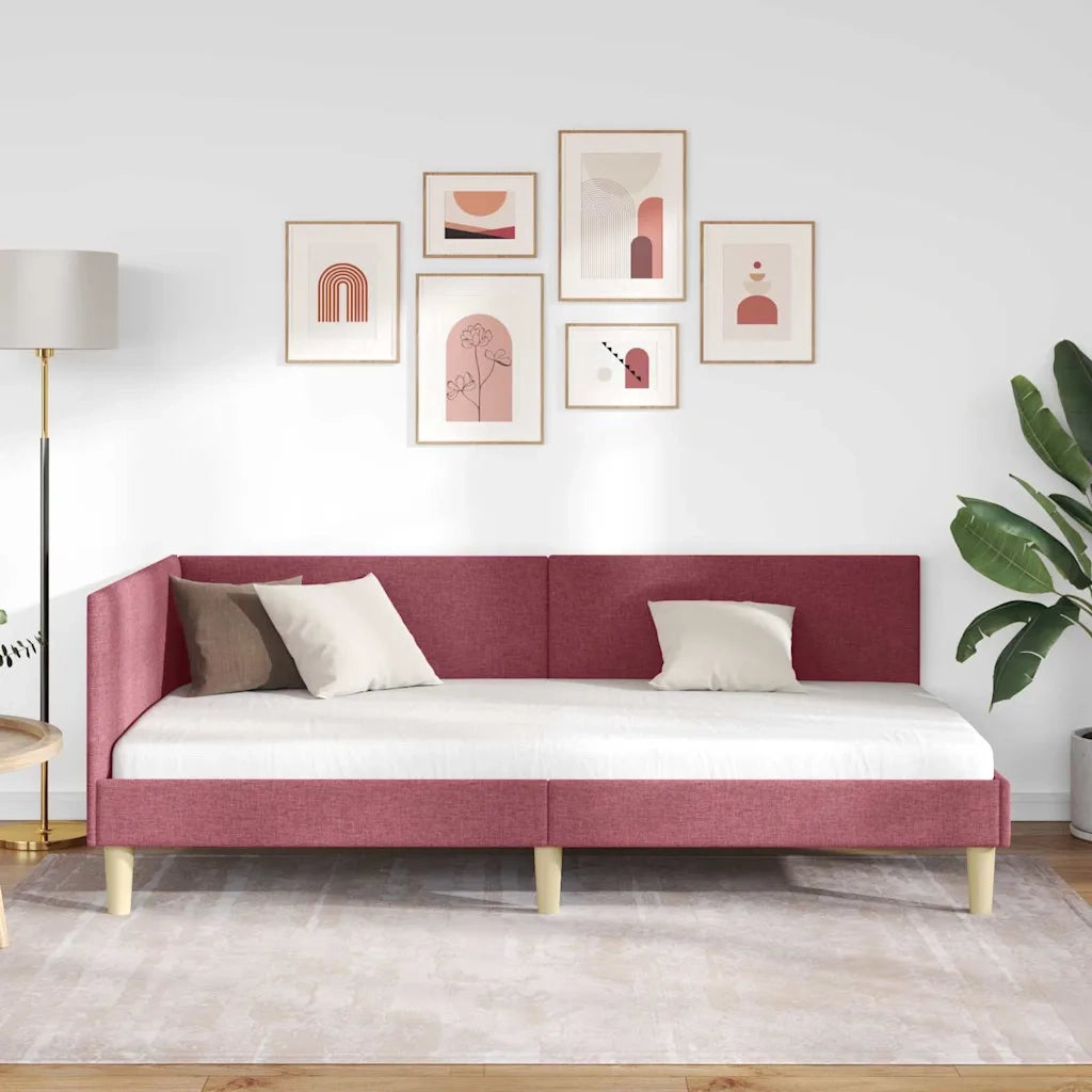 Cornice del letto ad angolo Rosso Vino 100 cm x 200 cm