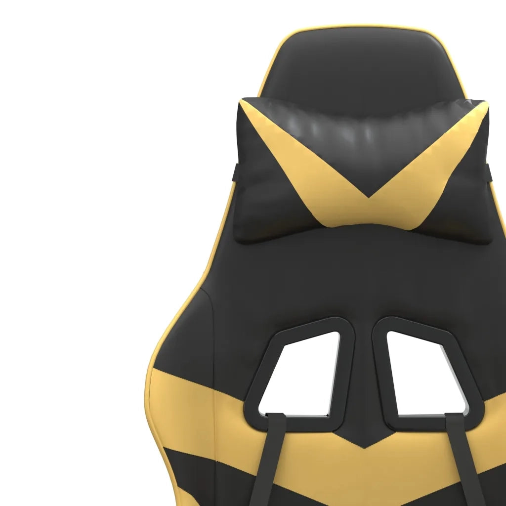 Sedia da Gaming Girevole Nera e Oro in Similpelle 349545