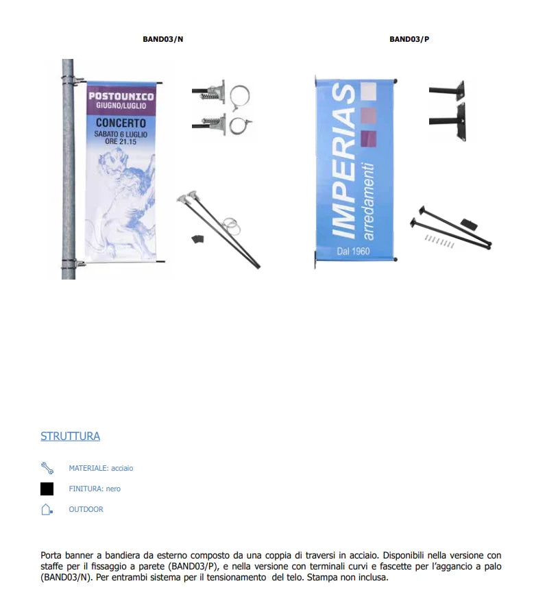 Porta Banner per pali e da parete - Solo Stampa per Pali