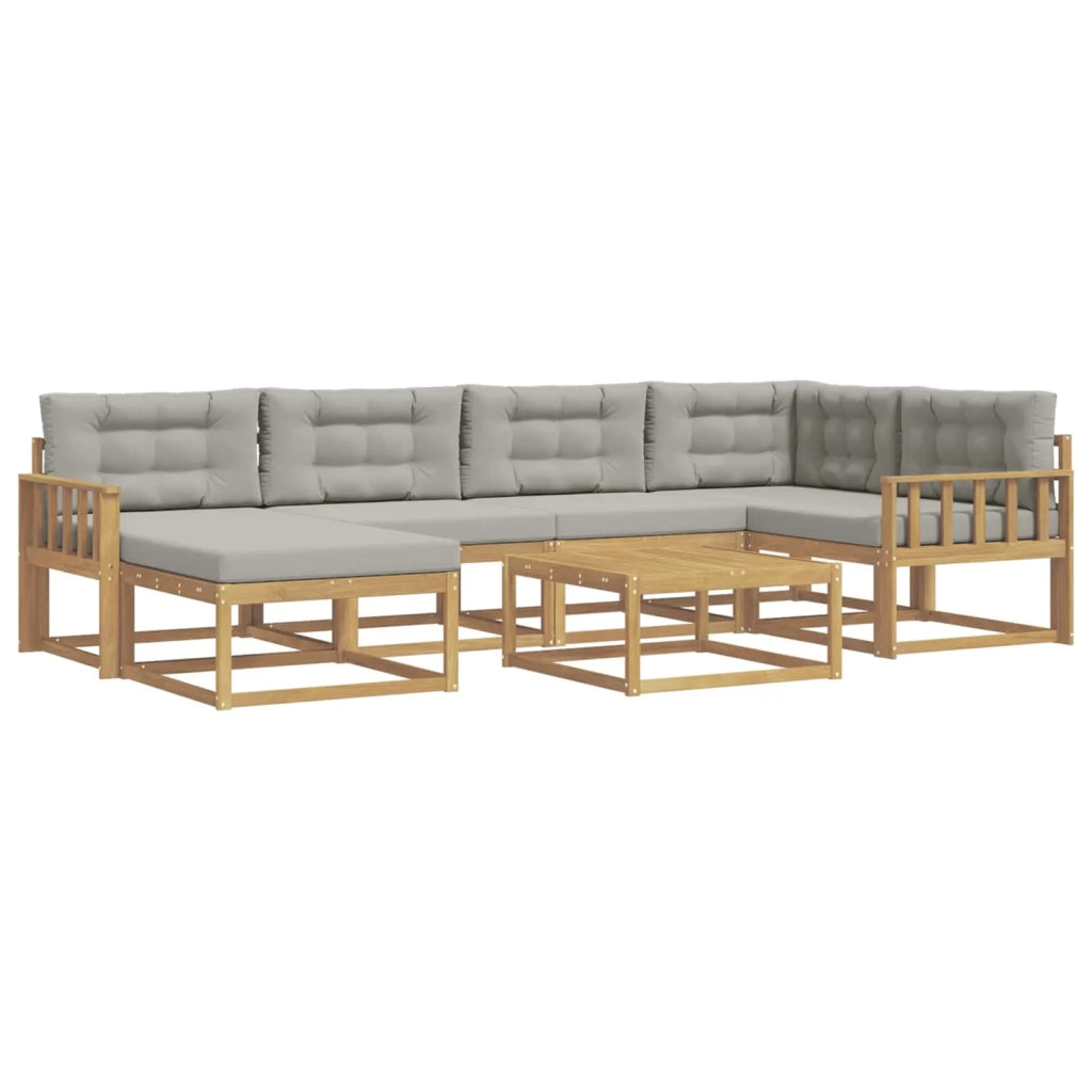 Set di divani da esterno 7 pcs Bianco e Grigio Chiaro 3386720