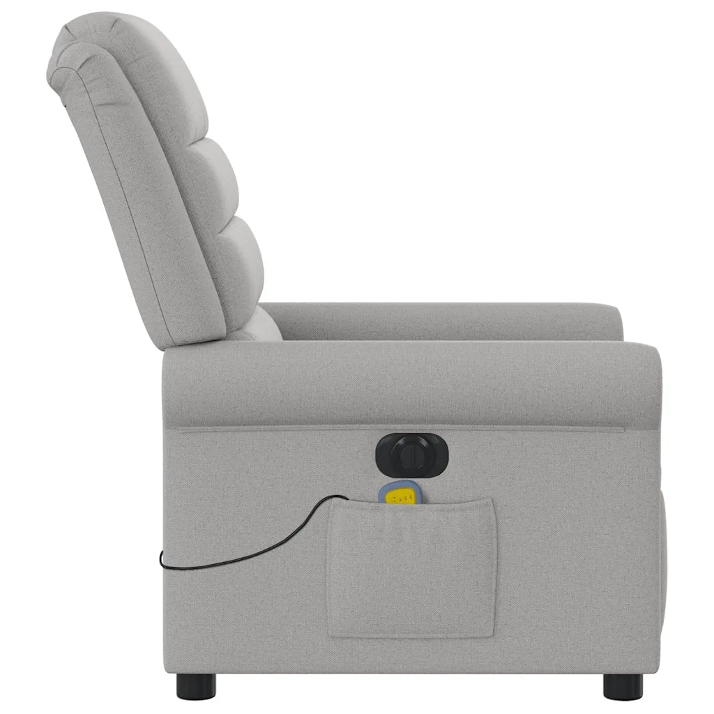 Poltrona | Sedia Relax Reclinabile Massaggio Elettrica Grigio Nuvola Tessuto