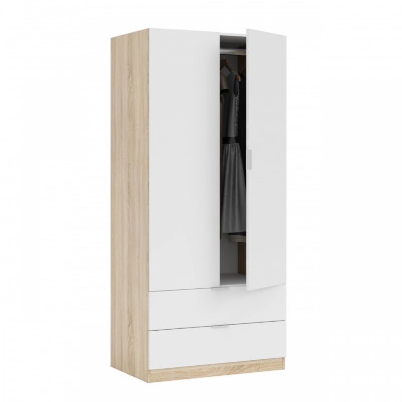 Armadio 2 Ante e 2 cassetti Cm. 80 x 52 x 180
