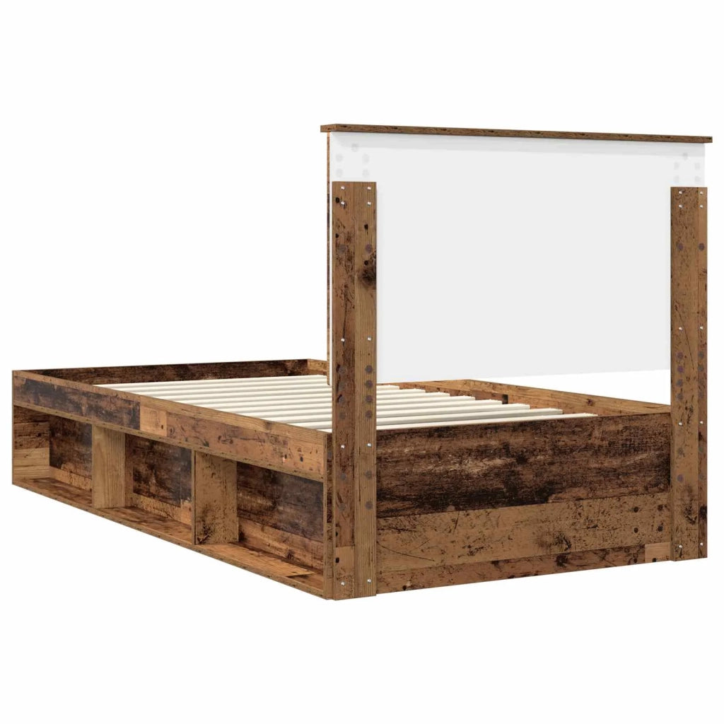 Letto singolo | Letto per adulti | Struttura del letto Legno vecchio 100 x 200 cm Pino massello