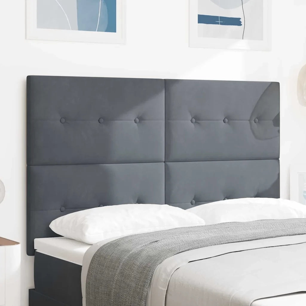 Testiera | Testata LED con strisce LED Grigio 160 cm Velluto