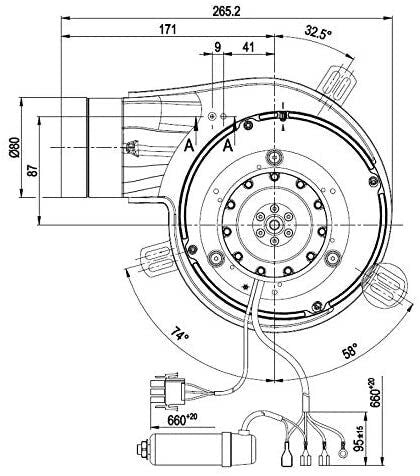 Ricambistufeapellet Estrattore aspiratore fumi EBM G2E150-DN91-12 stufa a pellet Completo di Encoder ERMETICO
