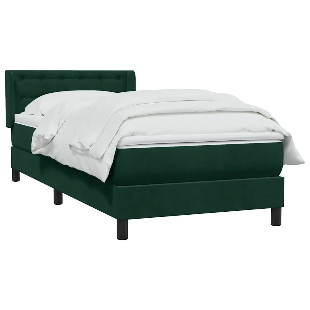 Giroletto a Molle con Materasso Verde Scuro 80x220 cm Velluto 3318474