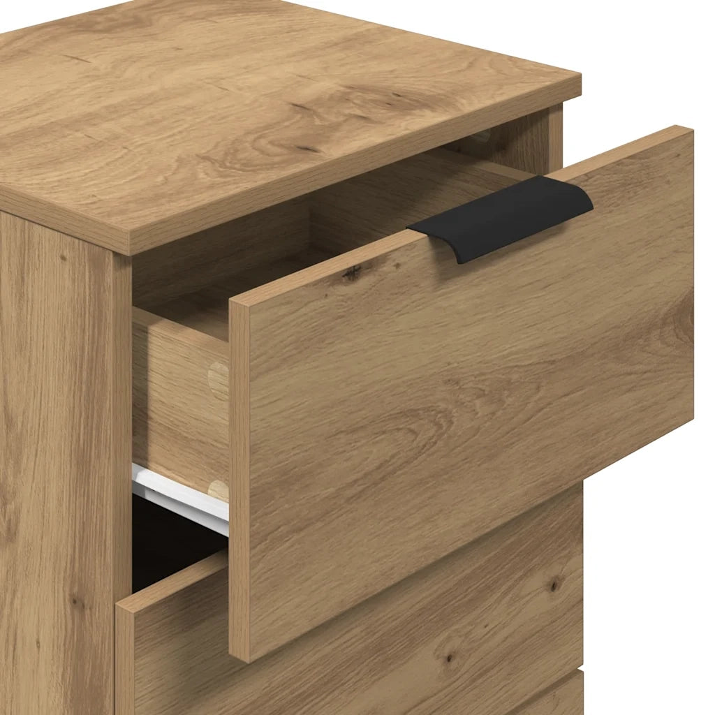 Comodino | Armadio da Notte | Mobiletto da notte Rovere Artigianale 40x36x65 cm in Legno Multistrato