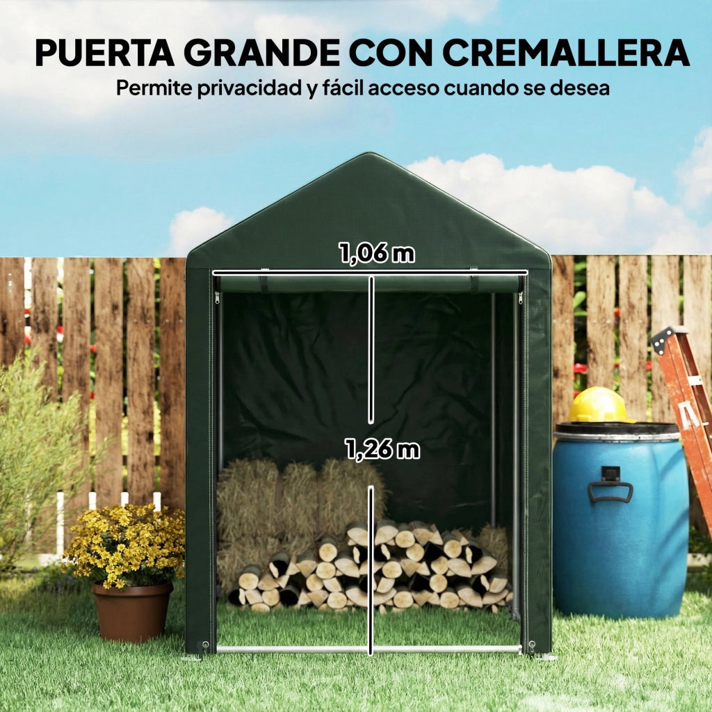 Capanna da giardino per biciclette con 2 camere ¨C zephmum ¨C Verde 120x180x165 cm