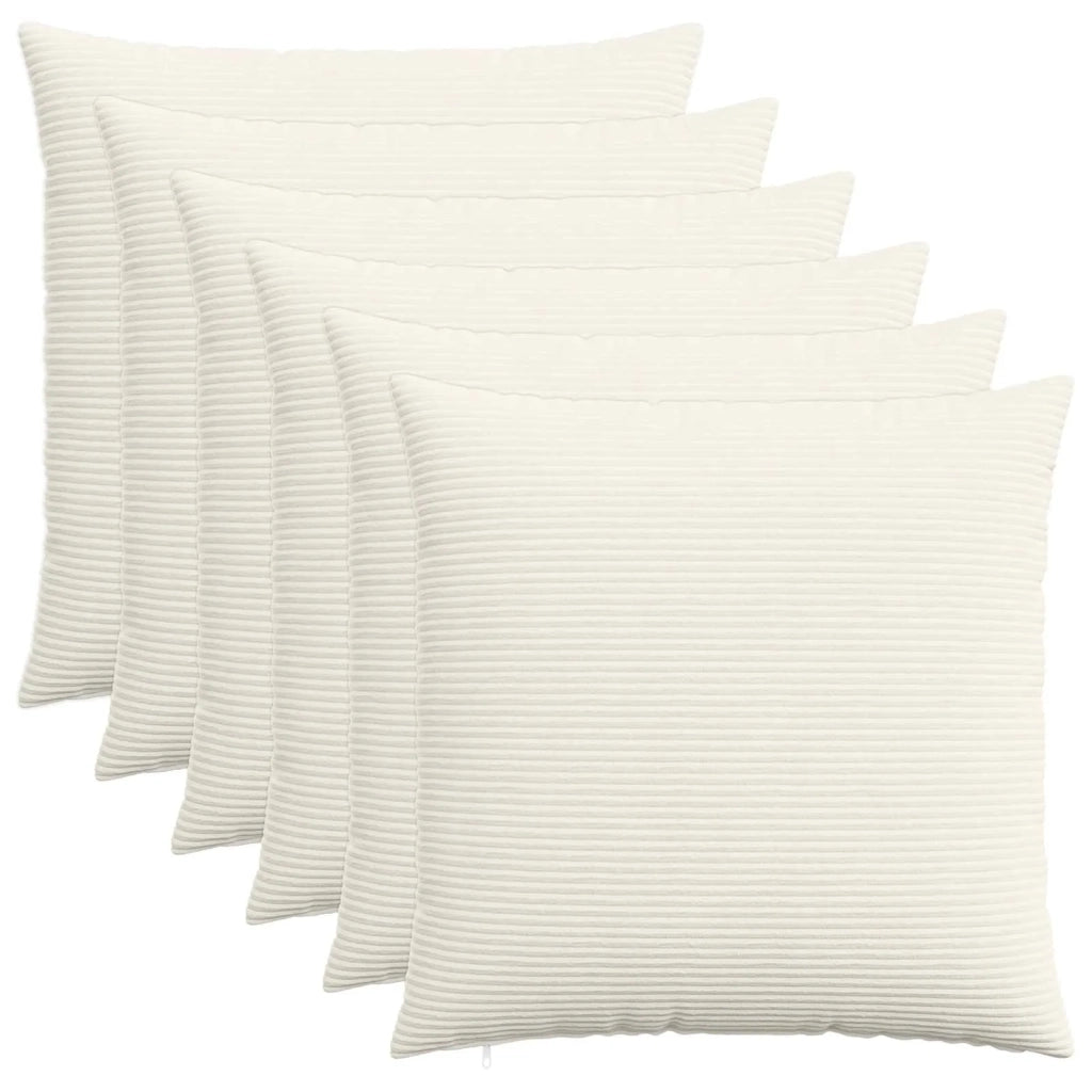 Federa 6 pcs HEERLEN Crema 60 x 60 cm corduroy 912614