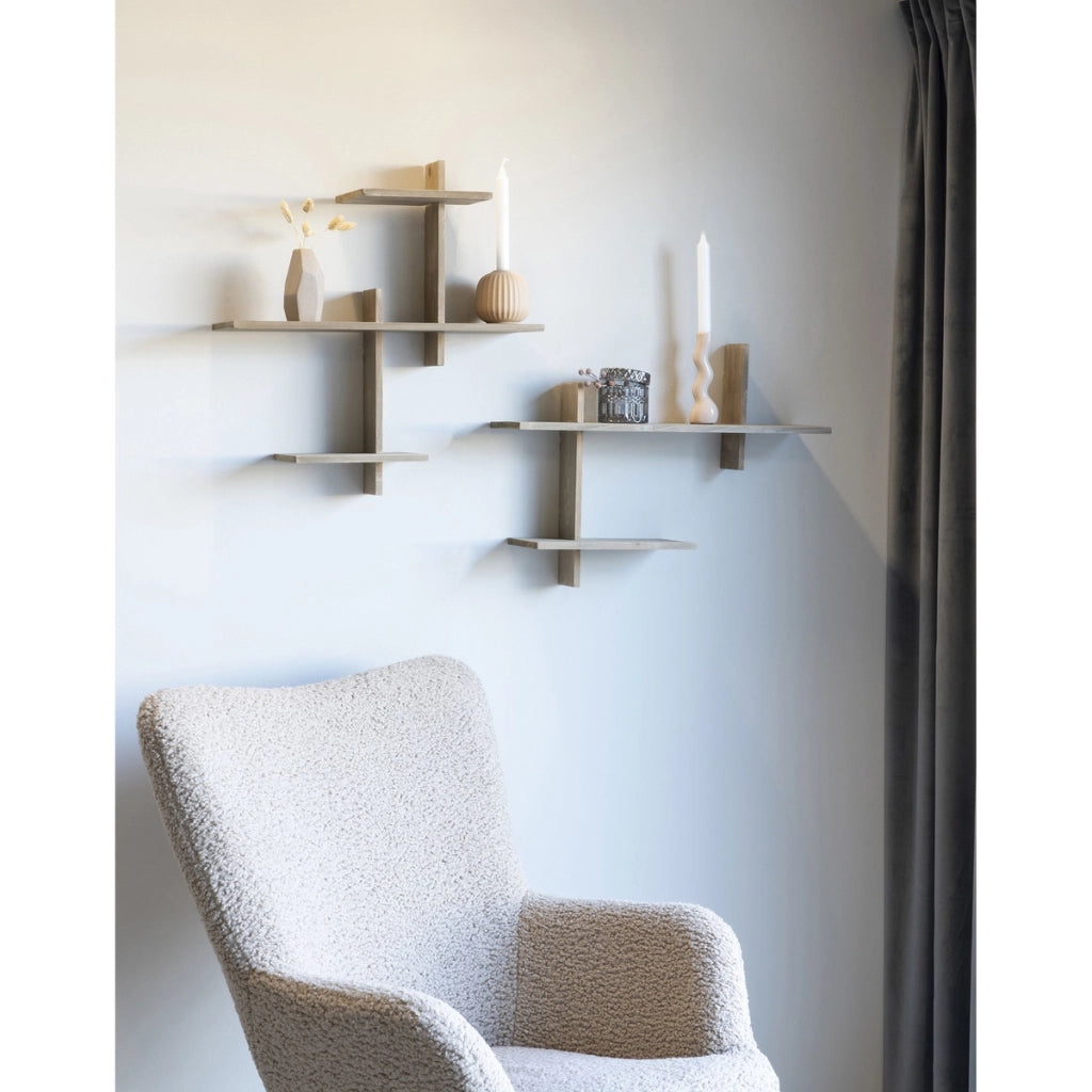 Mensola a parete Gavi in pino naturale FSC 55x15x55 cm